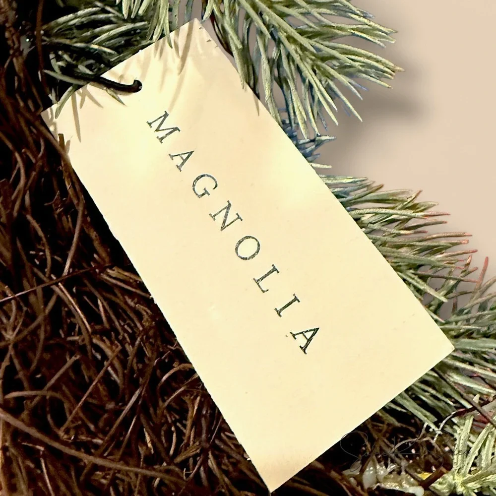 Real Touch Silver Pine Wreath - Magnolia Market Christmas Decor by Joanna Gaines